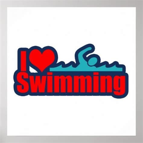 I Love Swimming Poster Zazzle
