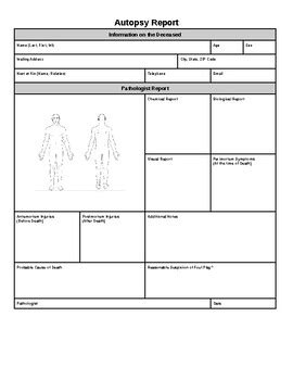 Free Autopsy Report Template