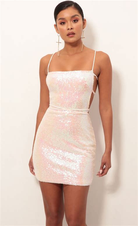 Eli Party Sequin Dress In Pink Iridescent Lucy In The Sky