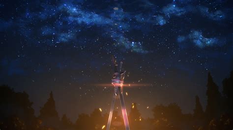 Wallpaper Landscape Night Anime Galaxy Nature Sky Sword Art