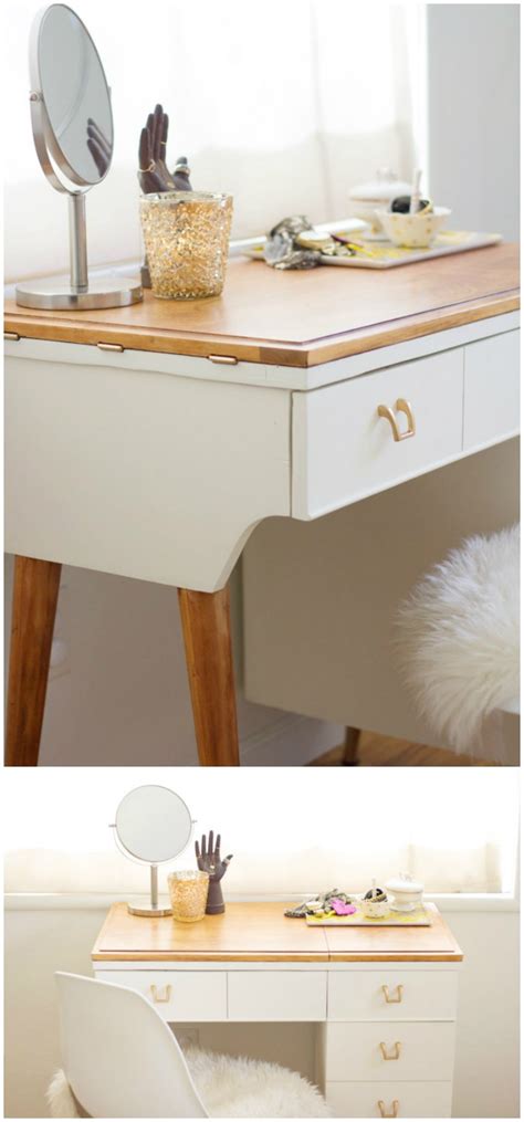 The vanity mirror costs nothing more. 25 DIY Vanity Table Ideas That You Make Easily