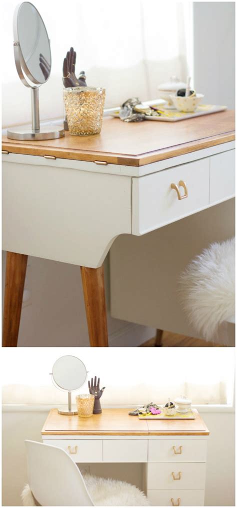 A vanity mirror with remote controlled vanity lights. 25 DIY Vanity Table Ideas That You Make Easily