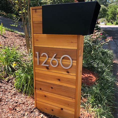 Modern address plaque & aluminum numbers. Mid Century Modern Mailbox Instructions in 2020 | Modern ...