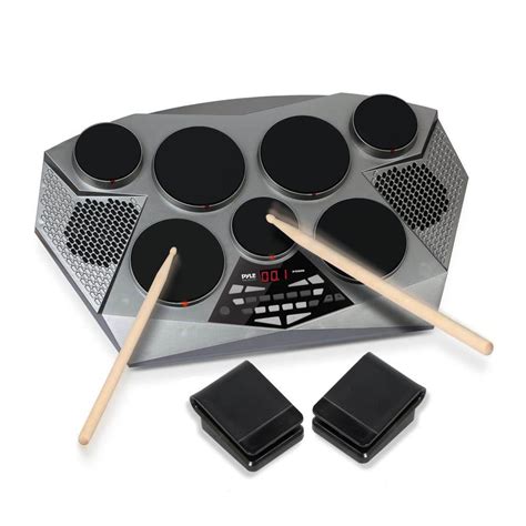 Pyle Pted06 Electronic Tabletop Drum Set Machine 7 Digital Pads