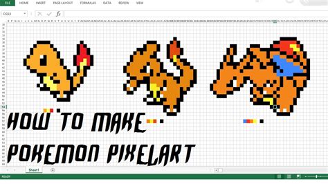 Charmander Evolution Pixel Art