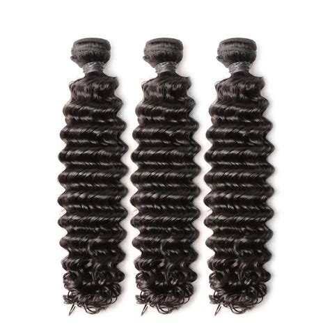 10a Brazilian Deep Wave Virgin Hair 3 Bundles With Lace Closure Deal