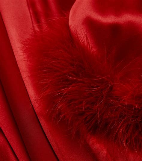 Womens Gilda And Pearl Red Feather Trim Bibi Short Robe Harrods Uk