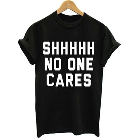 Women Summer O Neck Short Sleeve Shhhhh No One Cares Letter Printing T