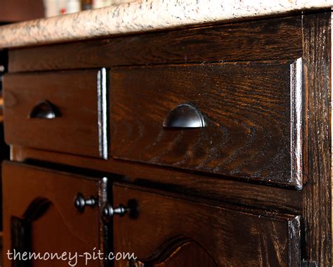 Red oak cabinet stain colors. I am really really pleased with the transformation. Now I ...