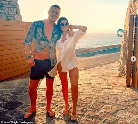 Jess Wright Displays Her Sensational Physique In A White Lace Bikini In Mykonos Daily Mail Online