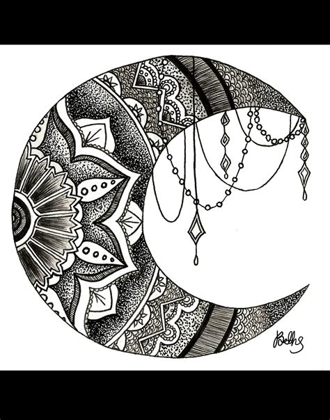 Moon Mandala Drawing Easy Doodle Mandala Art