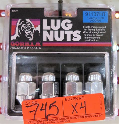 4 Packs of 4 Gorilla Lug Nuts 91137HT 12mm x1.50 Acorn Heat Treated