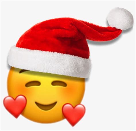 Christmas Sticker Smiling Face With 3 Hearts Emoji Free Transparent