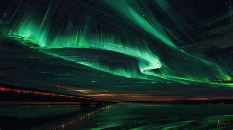 Northern Lights Aurora Borealis Art Scenery 4k Hd Wallpaper Rare