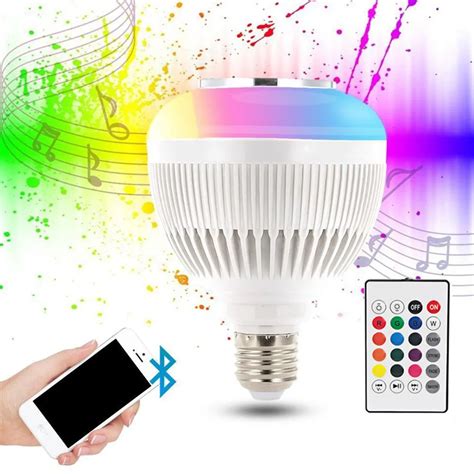 Rgb Bluetooth Speaker Bulb Light 12w Music Playing Dimmable Wireless
