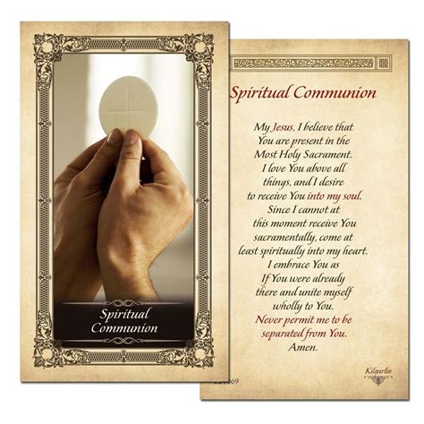 Spiritual Communion Prayer Card Pack Of 25