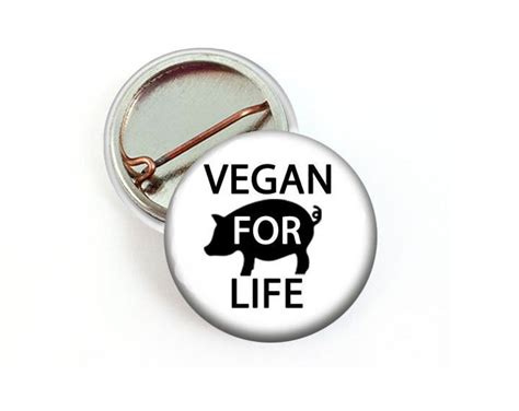 Mini Vegan For Life Button For The Animals Vegan Pin Etsy
