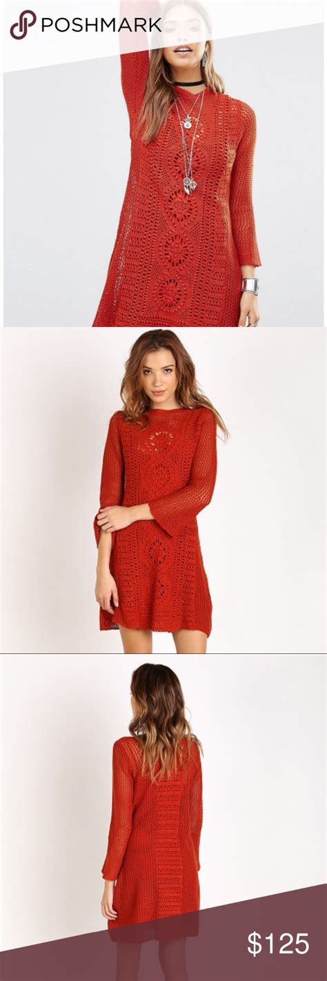 Free People Rosalind Crochet Sweater Dress Crochet Sweater Dress Flare Mini Dress Sweater Dress