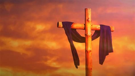 Cropped Jesus Cross And Christian Easter Sunrise Background Header
