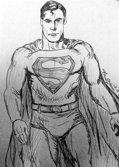 Superman Ink Drawing 2013 By 66horsy On Deviantart