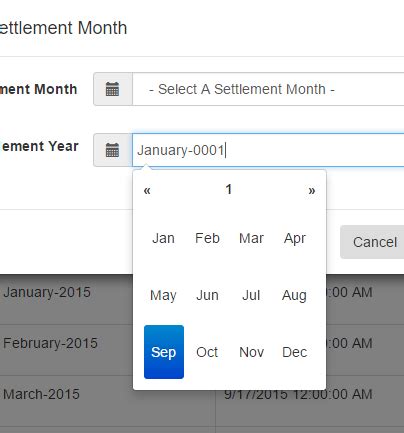 Or/and update the cell width and height: Bootstrap DatePicker Set Default Date - Stack Overflow