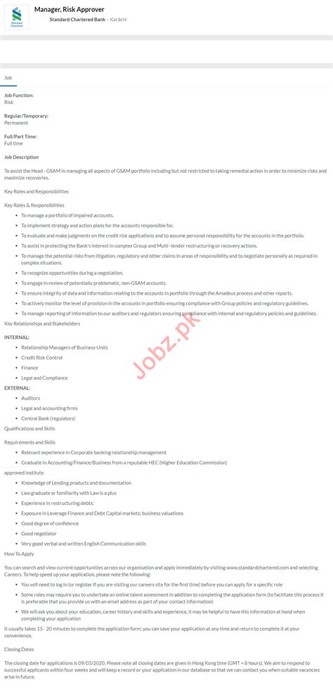 It is pakistan's oldest and largest foreign commercial bank. Standard Chartered Bank Karachi Jobs 2020 2021 Job ...
