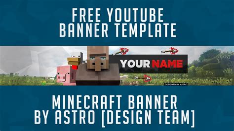 Free Minecraft Youtube Banner Template Psd Youtube