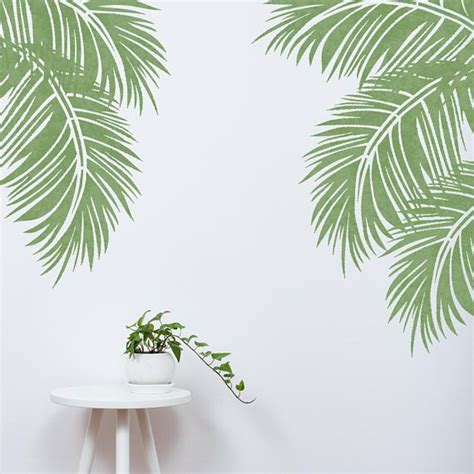 Palm Leaf Stencil Tropical Leaf Stencils For Walls Large Etsy Uk