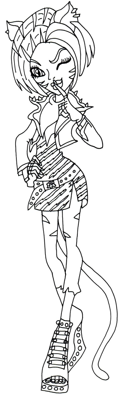 Free Printable Monster High Coloring Pages Toralei Stripe Secret