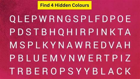 1 Minute Brain Teaser Can You Find The Name Of 4 Hidden Colours Try