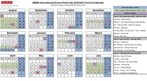 2021 School Holidays In Malaysia Calendar Template Printable