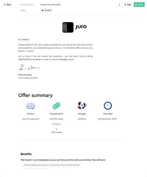 Job Offer Letter Template Free To Use