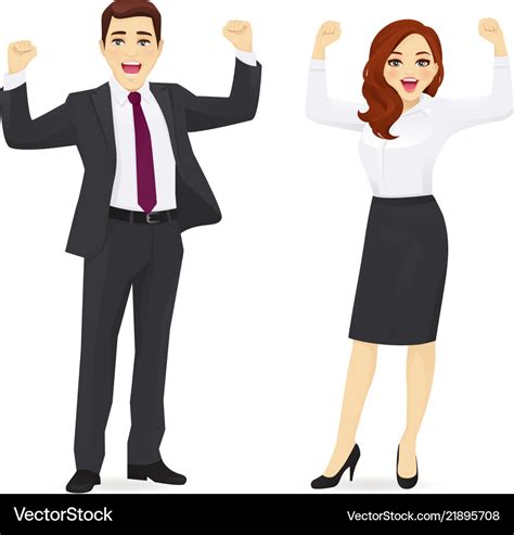Happy Business Man And Woman Royalty Free Vector Image