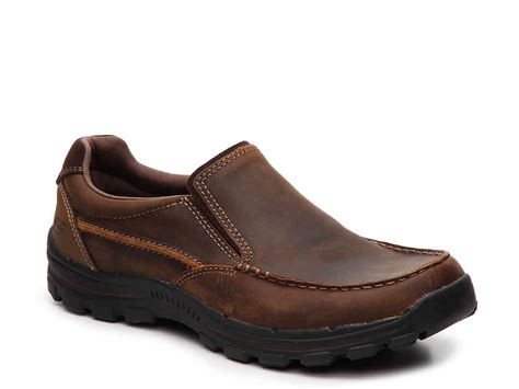 Skechers Leather Rayland Slip On In Brown For Men Lyst