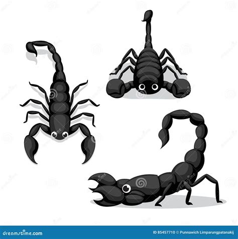 Cute Scorpion Poses Cartoon Vector Illustration Stock Vector