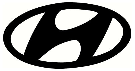 Hyundai logo is basically a stylized image of the h letter, designed in a very fluid and suave way and embedded into an oval shape. Hyundai logo black design #357 - Free Transparent PNG Logos