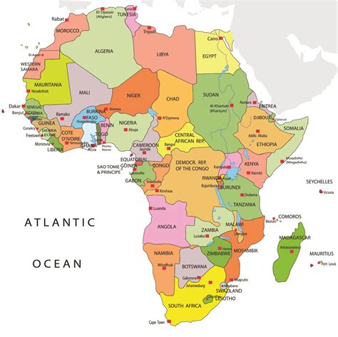 Map Of Africa With Names Map Of Africa