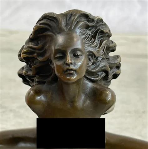 Art Deco Erotic Nude Girl Real Bronze Sculpture Hot Cast Figurine Figure Artwork Eur 29346