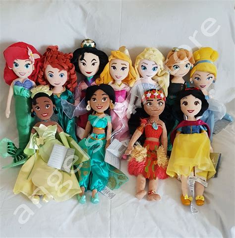 Disney Store Soft Plush Doll Toy Tiana Jasmine Moana Elsa Merida