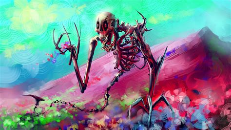 Skeleton Abstract Painting Artwork Fantasy Art Digital Art Skeleton