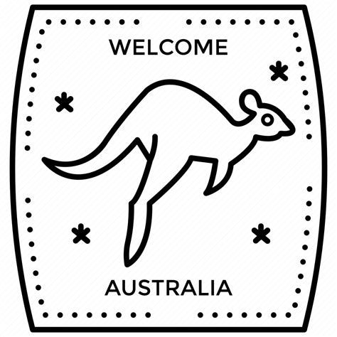 Australian Stamp Holiday Mark Passport Stamp Postage Stamp Travel Mark Icon Download On