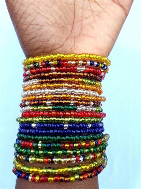 Beaded African Braceletsseed Beed Braceletssingle Bracelet Etsy African Bracelets Beaded