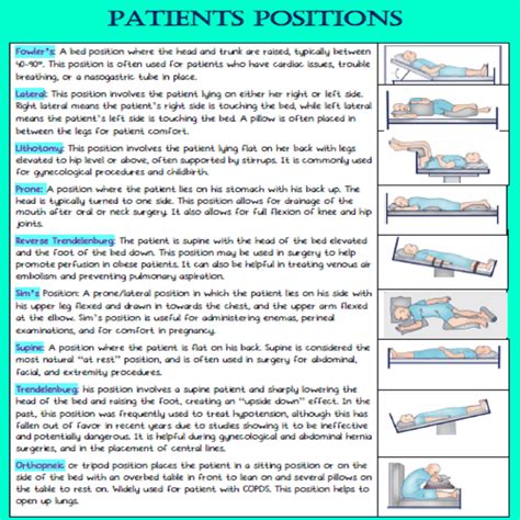 Patient Positioning Cheat Sheet 1 Page Printable Pdf Etsy Australia