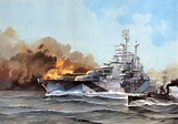 Wallpaper Battleship USS California 1944 ship Painting Art 2745x1939
