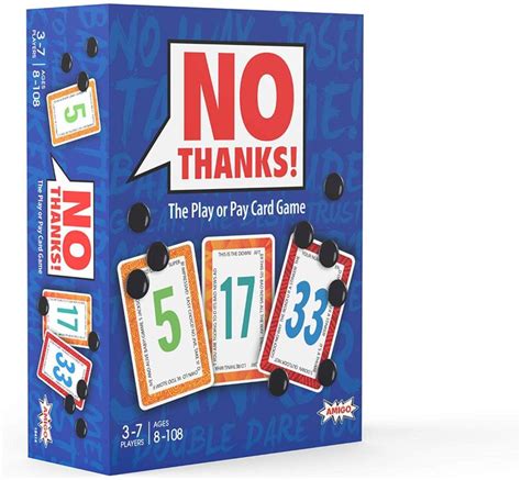 Either take a card or pay a chip. AmazonSmile: AMIGO Games No Thanks! Card Game: Toys & Games | Fun card games, Card games, Family ...