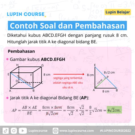 Contoh Soal Jarak Titik Ke Garis Dimensi Tiga