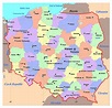 Political and administrative map of Poland with roads and major cities ...