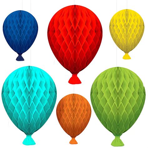 Birthday Balloons Honeycomb Decorations 6ct Party City