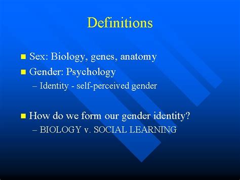 Chapter 9 Gender Definitions Sex Biology Genes Anatomy