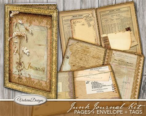 Junk Journal Kit Printable Journal Diy Junk Journal Paper Crafting